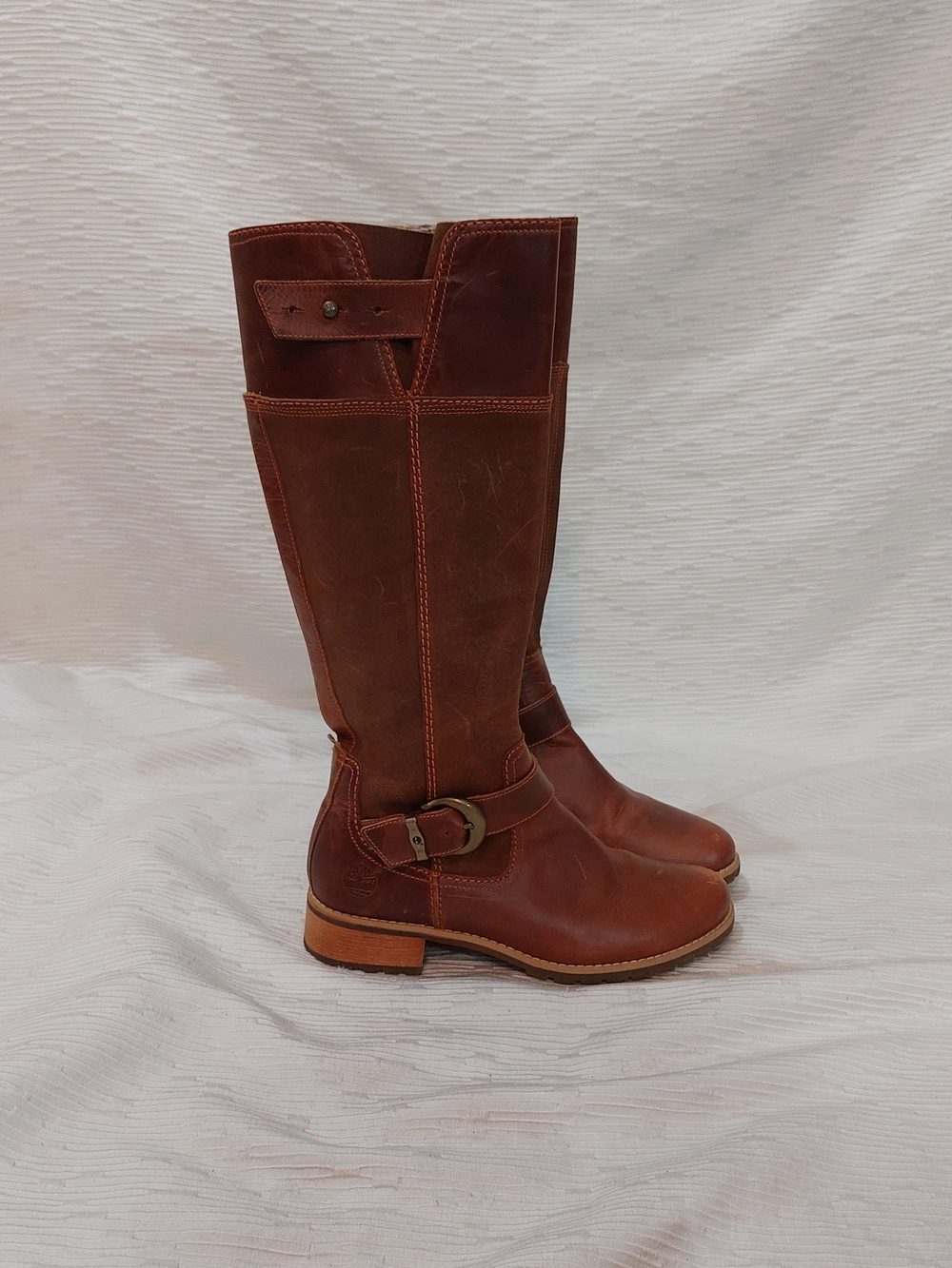Timberland Earthkeepers Tall Leather Riding Boots - Chestnut Brown Size 8 - Picture 3 of 9